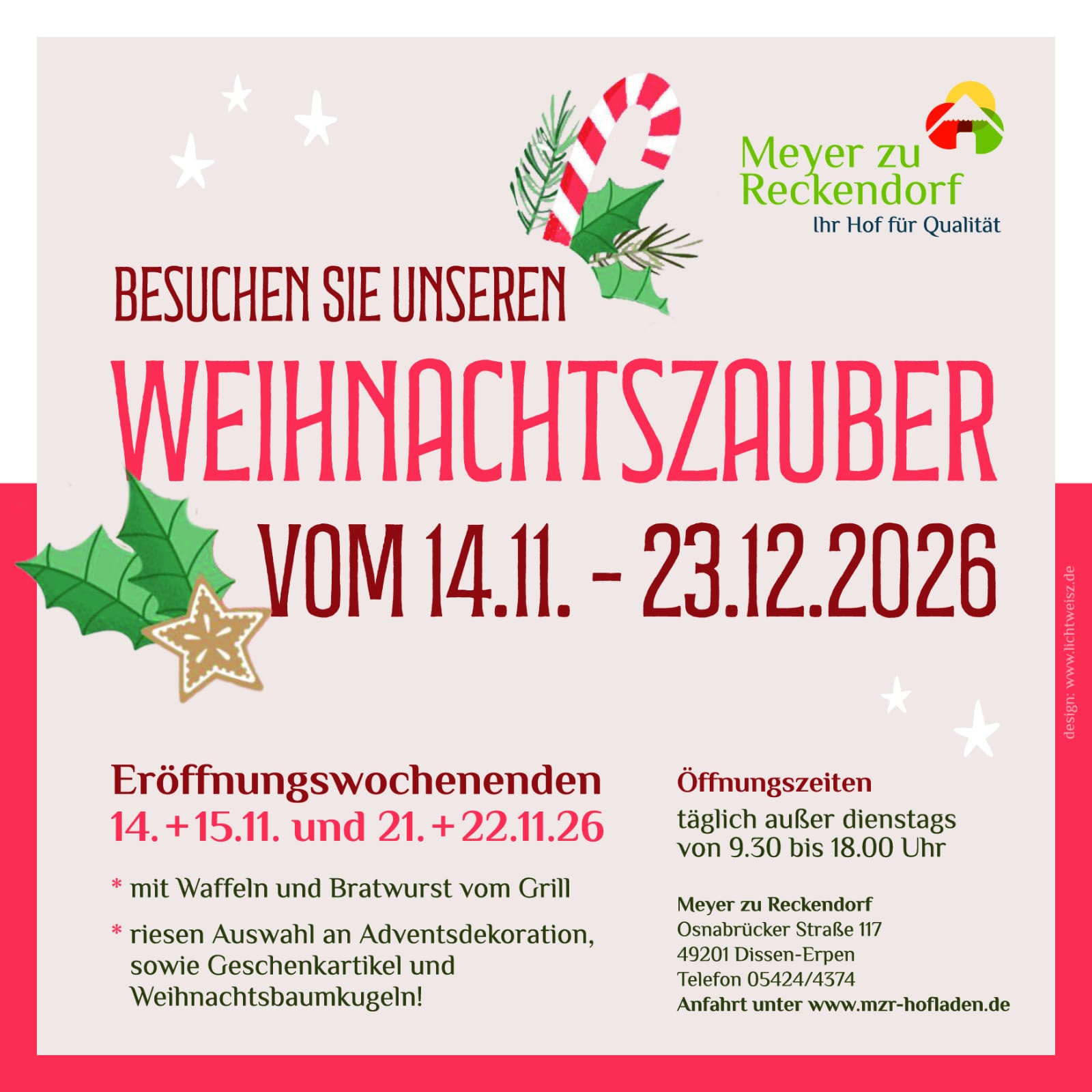 Eröffnungswochenenden Weihnachten 2026
